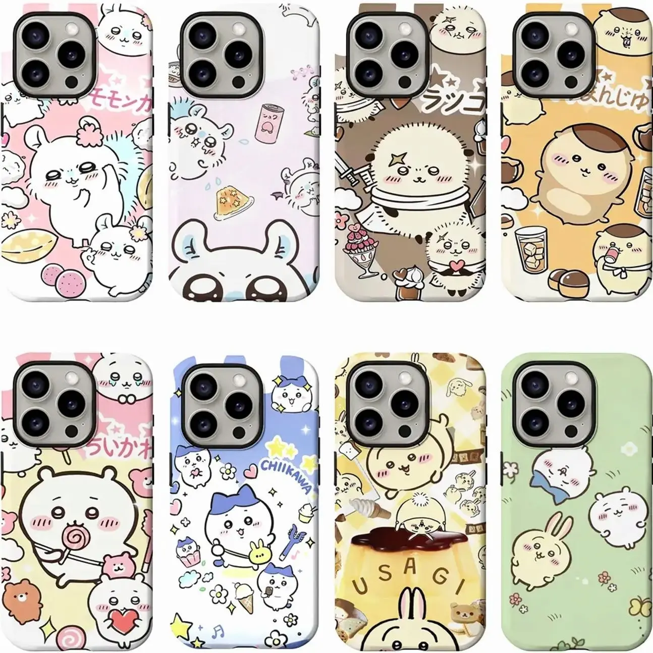 Chiikawa Usagi & Hachiware Phone Case, Cute Kawaii Anime Shockproof TPU Protective Cover for iPhone & Samsung Galaxy , Cartoon Fan Gift