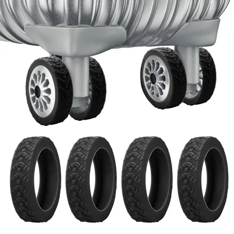 Silicone Luggage Wheel Cover (8 Counts), Travel Wheel Protector, Anti-noise Wheel Covers for Luggage, Travel Luggage Accessory, Travel Trolley, Rotating Chair, Stool, Wheel Cover for Outdoor Travel, Christmas Gift