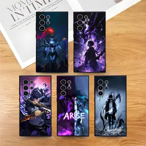 Anime S-Solo Leveling Phone Case For Samsung Galaxy S25 S24 S22 S23 Ultra S21 S20 Plus 5G Frosted Non-Slip Full Cover Protector Screen Protector screen protector