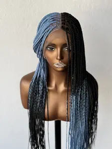 N&B 360 Full Lace Half and Half Knotless Braids Glueless Unit for Stylish Hair Extensions