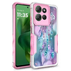 Motorola Moto G Stylus 2025 / 2026 Graphics Design Hybrid Armor Cover Case - Durable Phone Accessories Protection Floral