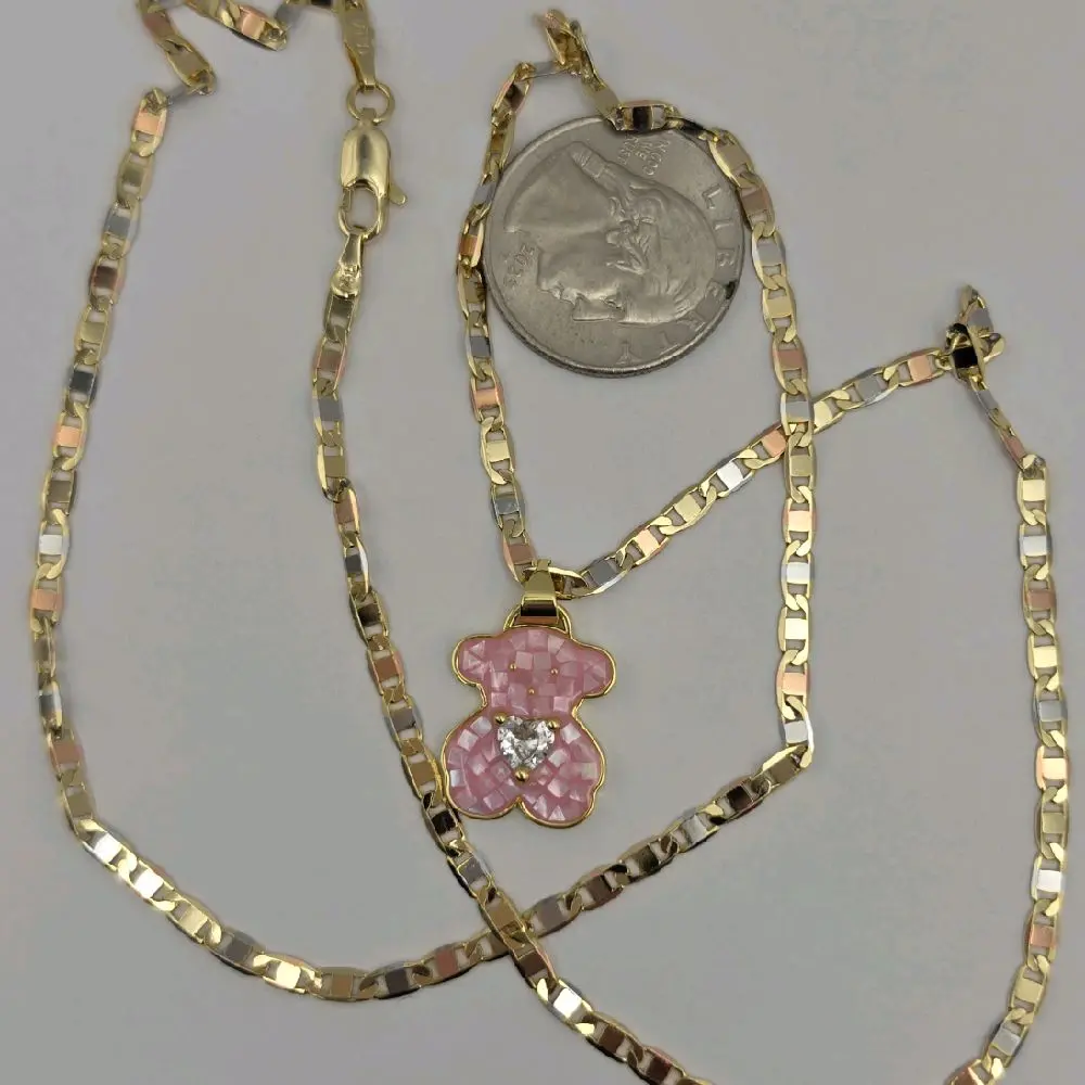 BEAR fashion necklace gold-plated three colors beautiful style 24"inches pink bear