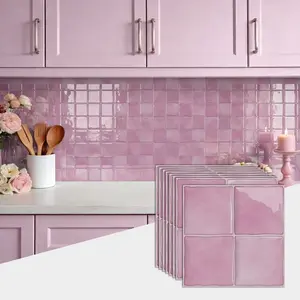 Aadesh Peel-And-Stick Self-Adhesive Tile Wall Decals, Waterproof and Stain-Resistant, Kitchen & Bathroom Splash Guards, Backsplash Wallpaper, Home Decoration