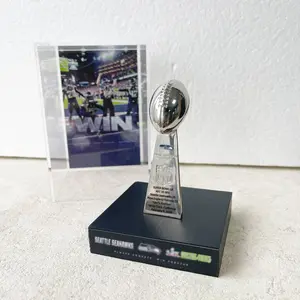 2026 Seattle Football Super Bowl Lx Trophy Display Case, Collectible Version, Perfect for Fans & Collectors, Limited Edition