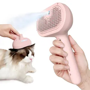Professional Pet Steam Brush for Cats & Dogs – Adjustable Temperature Pet Hair Remover Tool 3 in 1 Steamy Grooming Comb for Shedding Control Anti Tangle Deep Cleaning Pet Deshedding Brush with Ergonomic Handle