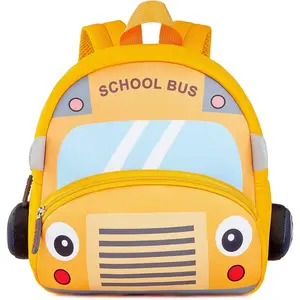 Z-CPA20    Preschool Backpack Toddler Neoprene Animal Schoolbag Lunch backpack for Kids Boys Girls(School Bus)