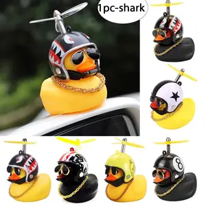 Rubber Duck Car Decoration, Car Interior Decoration, American Flag Design Cool Glasses Duck with Spiral Fan, Unique Dashboard Decor, Perfect Gift Choice, Car Ornament, Car Decorations Interior, Car Interior Ornaments