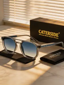 Caterside Square Polarized Sunglasses, Trendy Sunglasses, Spring Hinge Design, PC Frame, Acetate Temples, Unisex, Outdoor, Travel, Driving, Beach, Fashion, Photography