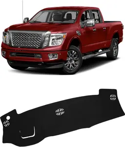 KUST Dash Cover for Nissan Titan for 2016-2024, Dashboard Mat Cover Titan Accessories Sunshade Nonslip Mesh Protector No Glare Black
