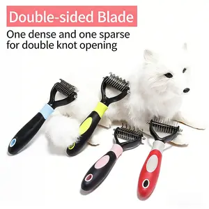 Pet Dematting Comb for Dogs & Cats, Shedding Grooming Brush, Deshedding Tool, Effective Knot Removing Tool, Easy Pet Hair Removal, Fur Removal Tool, Essential Animal Care Accessory, Grooming Accessories, Grooming Tools