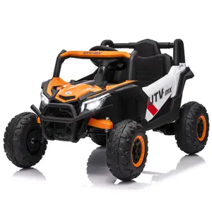 12V Electric Off-Road UTV for Kids, Battery Operated Ride On Vehicle with Remote Control, 5MPH Top Speed, Flexible Spring Suspension, Music and LED Lights, Outdoor Toy for Kids 3-8 Years Old