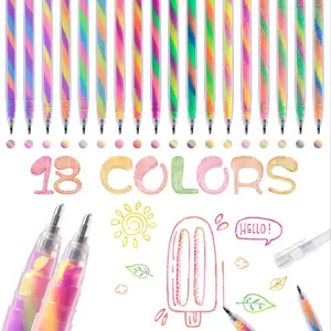 Color Changing Gel Pen Set, 6/18pcs Glitter Pen Set for Coloring Books Drawing Doodling Scrapbooking Notes, Artist Illustrating Pen, Art Drawing Supplies