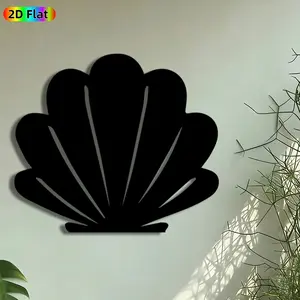 1pc Scallop Shell Metal Wall Art, Seashell Statue Mural, Artistic Metalwork, Intricate Craftsmanship, Perfect for Housewarming, Summer Decor, Perfect for Living Room Patio Balcony Decor, Ideal Gift for Coastal Style Enthusiasts.