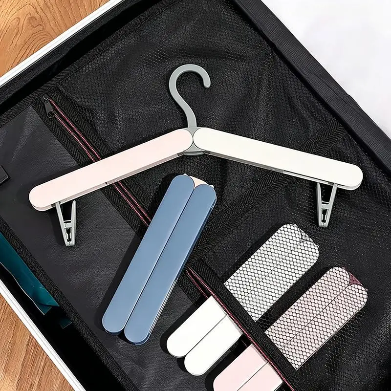 Foldable Travel Camping Clothes Hangers Pack of 5/10, Portable Compact Space Saver Laundry Hanger Set, Easy-Storage Rack for Camping, Business Trip Use, Outdoor, Unisex, Foldable Pink 5-Pack, Hanging, Unisex Users, Bulk Pack, Plastic Hangers