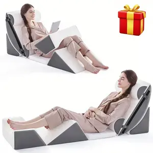 6 PCS Orthopedic Bed Wedge Pillow for Sleeping, Adjustable Post Surgery Pillow Set for Body, Back and Leg Pain Relief, Memory Foam Support Pillows for After Surgery As Thoughtful gifts for Thanksgiving and Christmas