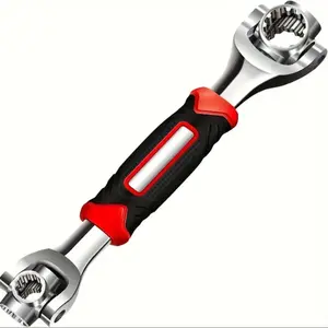 52 In 1 Universal Socket Wrench, Stainless Steel Professional Multifunction Wrench Tool With 360 Degree Rotating Head, Spanner Tool With Rubber Handle, For Home And Car Repair