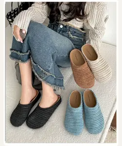 Women’s Arch Support Knit Slip-On Mules, Round Toe Comfort Work Footwear, Breathable Clog Slides, Casual Shoe for Daily Wear