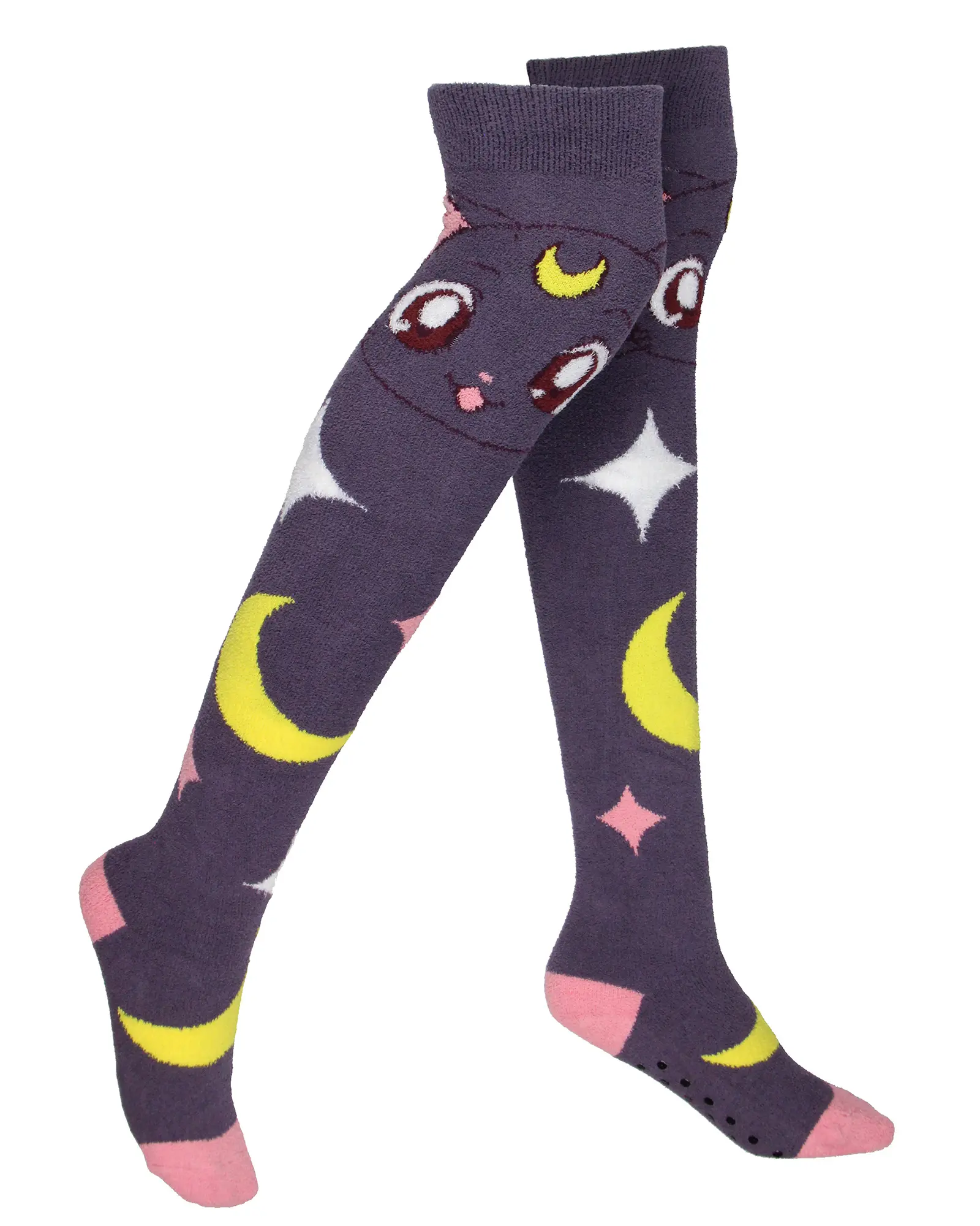 Sailor Moon Crystal Women's Luna Character Design Over Knee High Non-Slip Socks