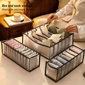 3-Piece Durable Mesh Drawer Organizer – Closet Dividers for Socks, Bras, Underwear – Stackable Wardrobe Storage Solutions for Bedroom