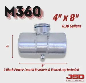 M360 JSD Aluminum Spun Tank 4x8 center Fill 0.38 Gallon 1/8'' NPT