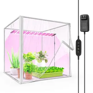 Barrina Mini Greenhouse with LED Grow Lights, 40W High Output Plant Light Small Indoor Greenhouse with Timer, 23x23x23IN