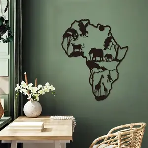 CIFbuy African Animal Metal Wall Art Modern Minimalist Design Iron Decor Indoor Outdoor Craft Home Decoration Living Room Bedroom