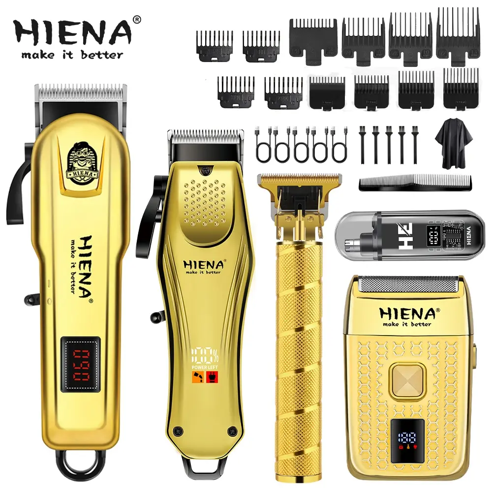5-piece men's professional hair and beard care set, Hair Trimmer Kit, including cordless hair clipper, set with LED display and USB rechargeable precision trimmer, suitable for home use, Cordless Clippers Set