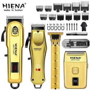 5-piece men's professional hair and beard care set, Hair Trimmer Kit, including cordless hair clipper, set with LED display and USB rechargeable precision trimmer, suitable for home use, Cordless Clippers Set