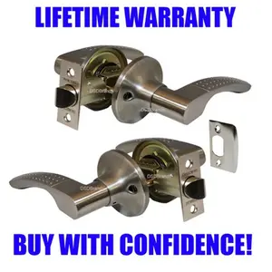 Etude Constructor Passage Lever Lockset with Knob Handle - Satin Nickel Door Hardware, Door Security Lock for Home Use