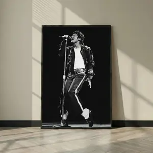 [SALE UP TO 45%] Michael Jackson Wall Art Print, Black and White Concert Poster, Music Legend Photo, Pop Icon Wall Decor, Vintage Stage Photography