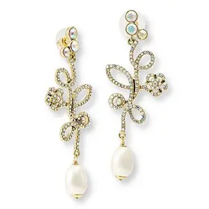 Heidi Daus Sweet Nothings Crystal Bronzetone Dangle Earrings