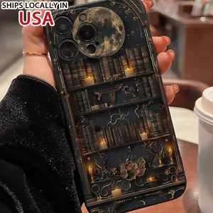 Vintage Book Pattern Phone Case, Creative Anti-drop Phone Protective Cover, Phone Accessory Compatible with iPhone