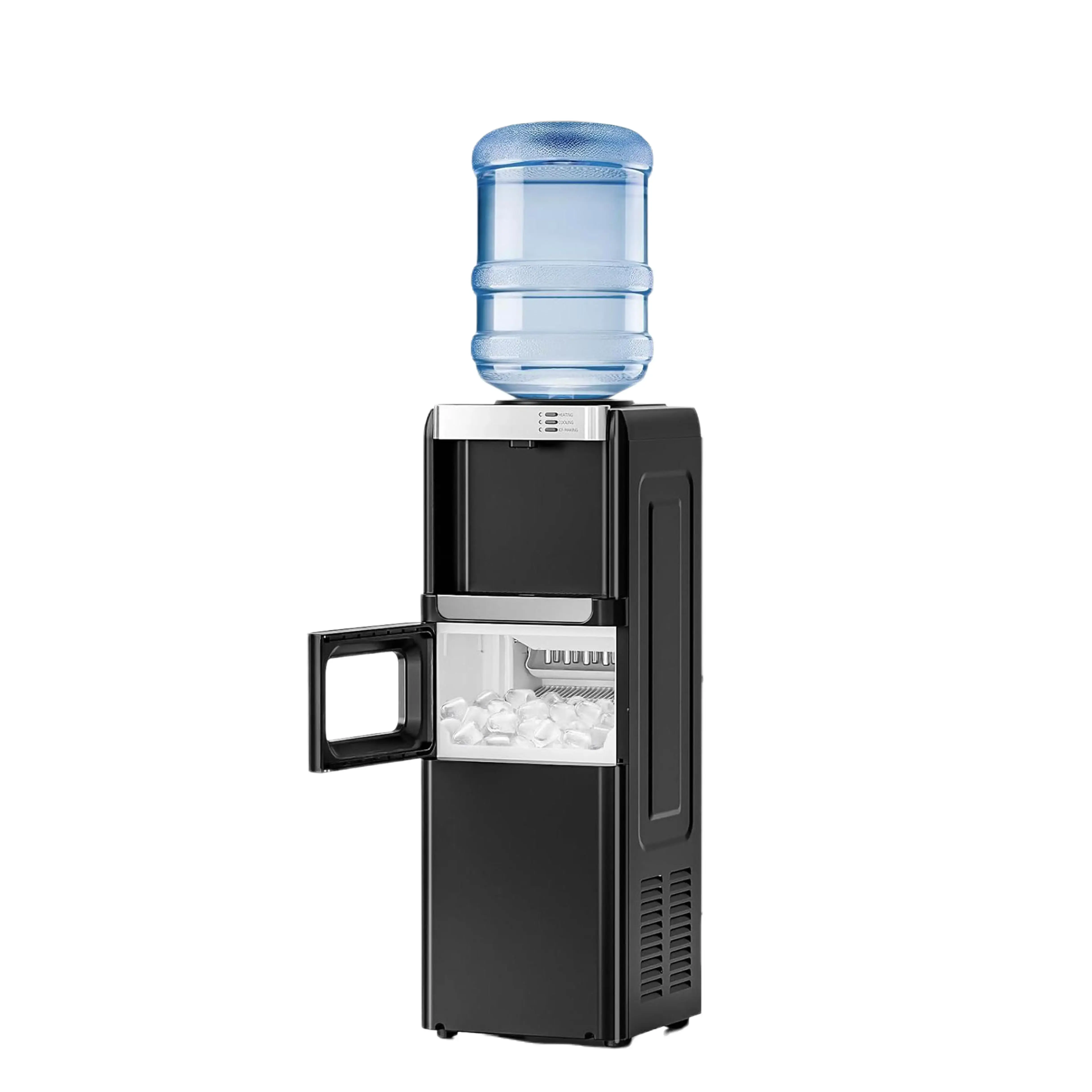 Kismile Water Dispenser with Ice Maker Function Top Loading Hot Cold Cooler for 5 Gallon Bottle Includes Child Safety Lock Energy Saving Design for Home Office Garage,home essentials