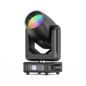 UKING Moving Head Light 48-Facet Prism/Wash/Beam/Strobe/Frost/Rainbow 15 Color 18 GOBO with 360° Dynamic Aperture 4° Beam AngleDMX 512 Sound Activated DJ Lights for Stages, Theaters