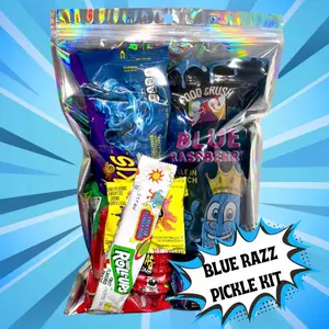 FOOD CRUSH BLUE RAZZ PICKLE KIT - CHAMOY TREATS CANDY