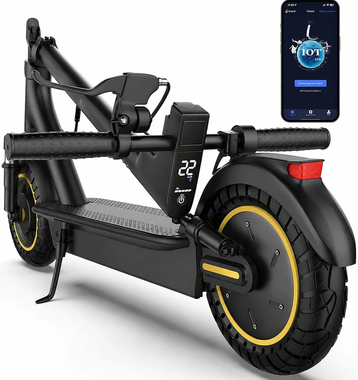 Foldable Electric Scooter for Adults, Compact Outdoor Gadget with Bluetooth, 350/500W Motor, 28 Mi Range, Dual Suspension & 10-Inch Solid Tires, Outdoor Gadgets, Multifunctional, Portable