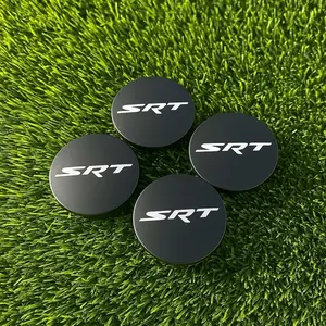 Matte Black SRT Wheel Hub Center Caps – 63mm (Set of 4)