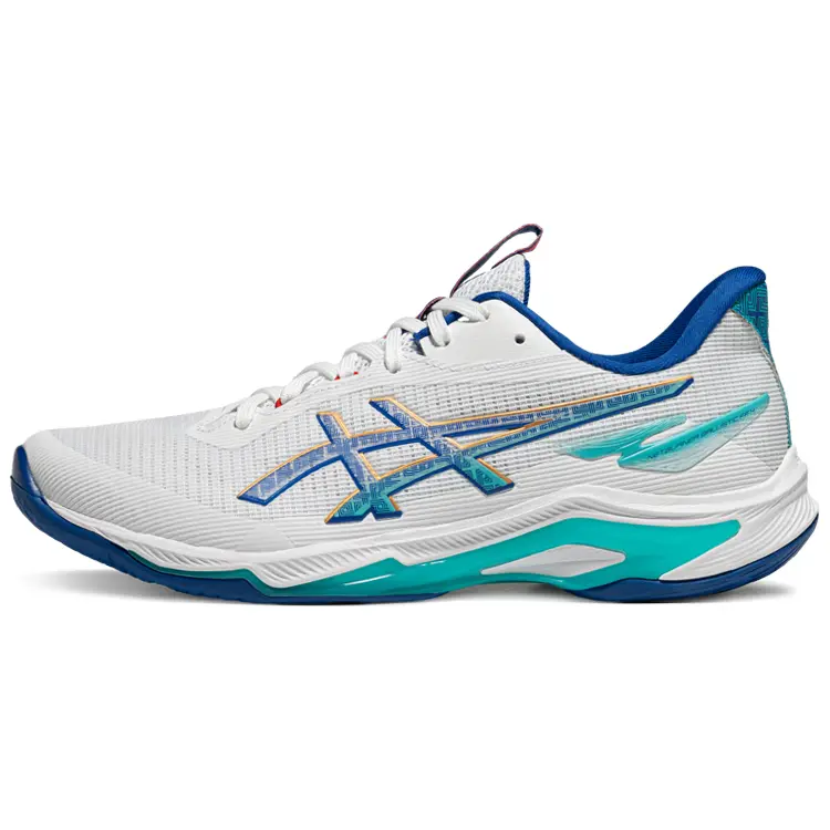 ASICS Netburner Ballistic FF Low Top Training Shoes Unisex White Blue Versatile Comfort 1051A096-960