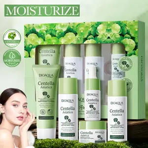 Centella Asiatica Moisturizing and Smoothing Five-Piece Travel Set: Facial Cleanser, Toner, Lotion, Serum, Face Cream; containing Hyaluronic Acid, Ceramide, Niacinamide; brightening and firming, portable for use, suitable for all skin types