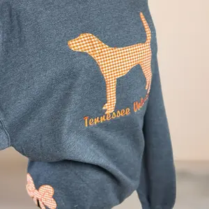 Applique Embroidered Sweatshirt with side Bows, Embroidery Design, Available in Multiple Teams, Styles and Colors Casual Hoodie Womenswear