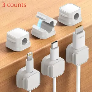 3 Counts Cable Clip Organizer, Multifunctional Cable Management Holder, Durable & Easy To Install Cable Management Tool for Home Dormitory School Office, Desk Accessories, Office Gadgets, Table Organizers, Cord Organizer, Desk Supplies Set