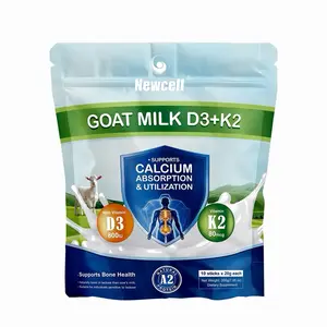 Newcell Goat Milk Powder D3+K2 with 800IU Vitamin D3 & 80mg Vitamin K2 Supports Calcium Absorption & Bone Health