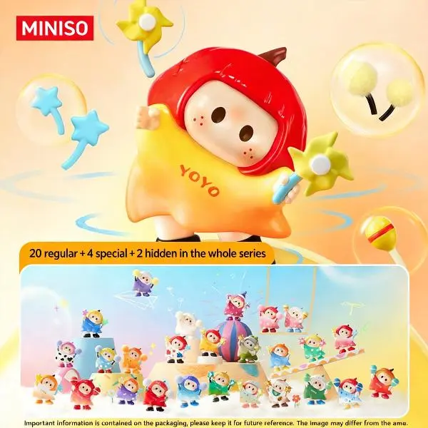 MINISO YOYO Cute Tilting Series Rururu Sauce Icon Figurine - Blind Pack Collectible Doll Ornament, Edition Box, Surprise Gift for Students, #Summervibes, Collectibles Blind Bag