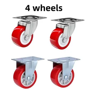 4-Pack Silence Anti-Slip Small Wheels for Furniture and Storage Cabinets, 2-Inch Thick Platform Casters for Easy Moving and Stable Support