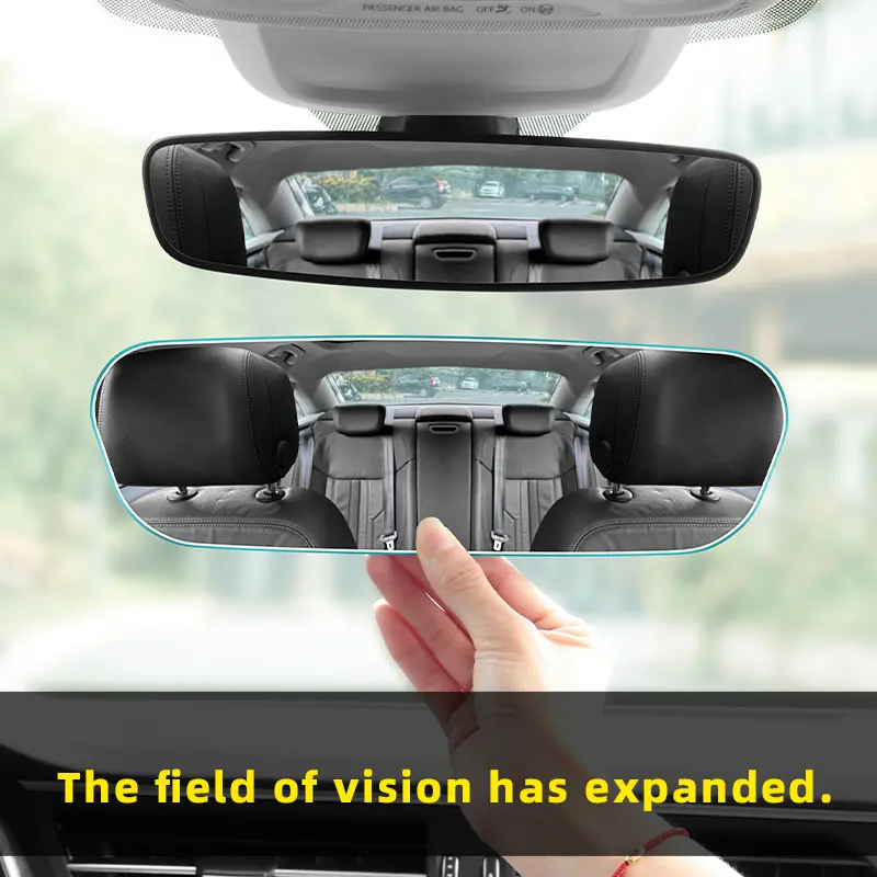 Universal wide-angle high-definition curved anti-glare interior rearview mirror for cars
