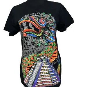 Quetzalcoatl colores t-shirt Cotton Black Menswear