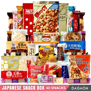 Japanese Snack Box - 40-Count. Dagashi Variety Pack with Biscuits, Cookies, Pies, Crackers, Candies & Ramen, Assorted Appetizing Snacks for Sharing, Gifting & Any Occasion.