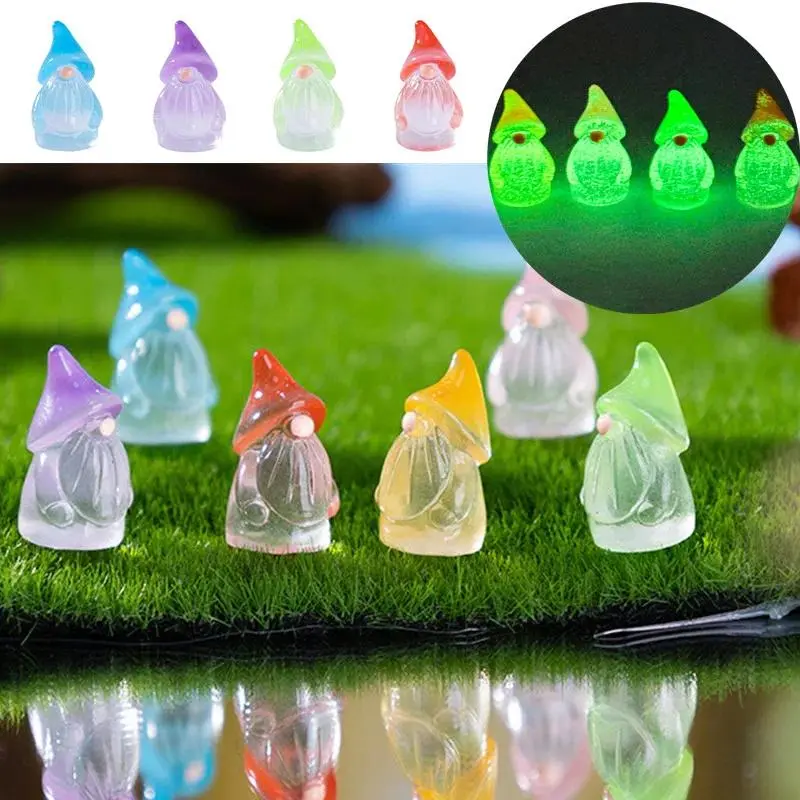 10PCS Super Mini Cute Design Light-Absorbing Gnome Statues - Home Decor, DIY Miniature Landscapes Moss Decor, Bookshelf Ornaments, Gift Ideas (50-100pcs Bulk Pack Options Available)