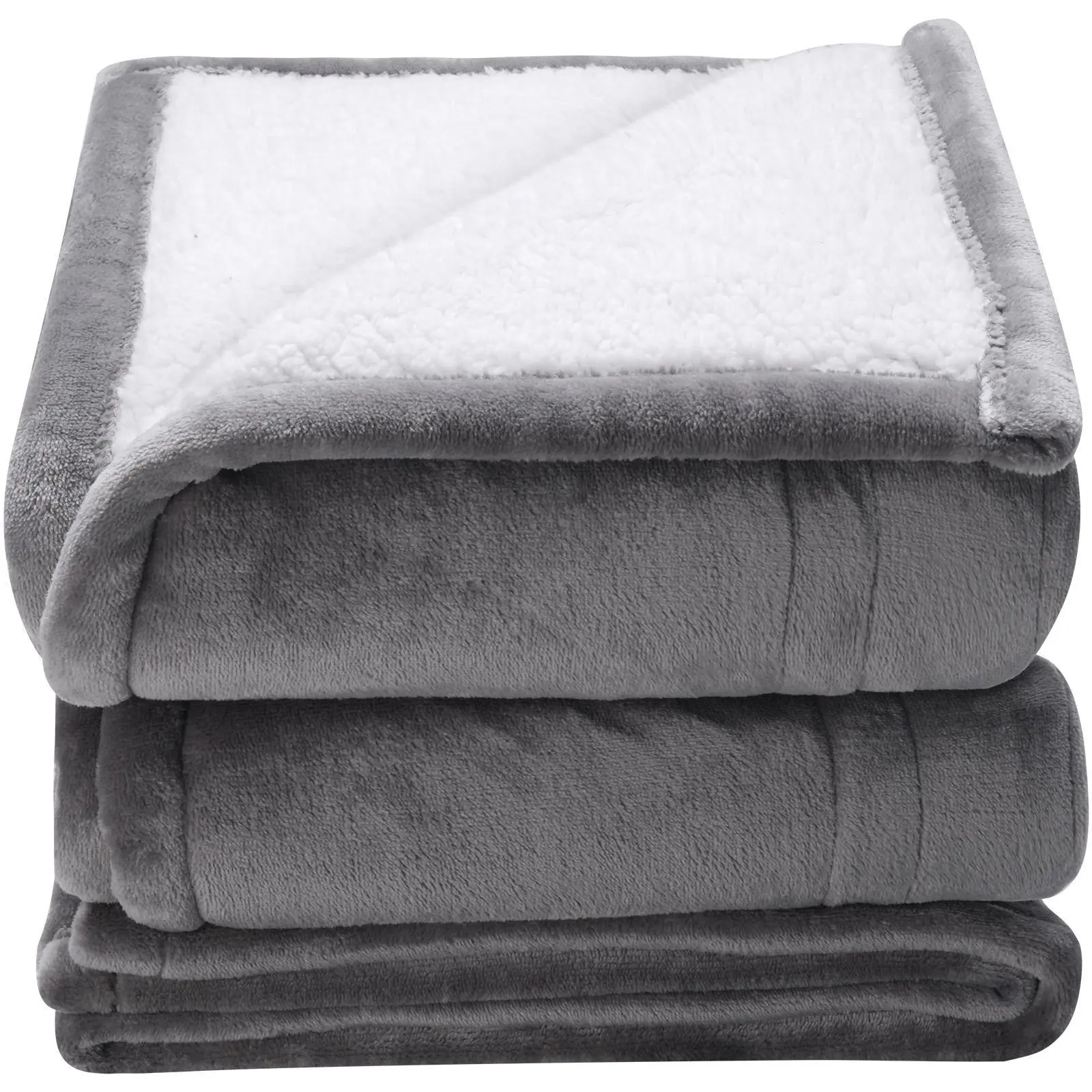 【SummerFinds】VEVOR Heatable Electric Throw Blanket, 50"x60" Twin Size Soft Flannel & Sherpa, 5 Heating Levels, 3-Hour Timer Scheduled Shutdown, Machine Washable, ETL & FCC Certified Secure, Grey, for Movie Night, Feel Cosy From Bed to Desk