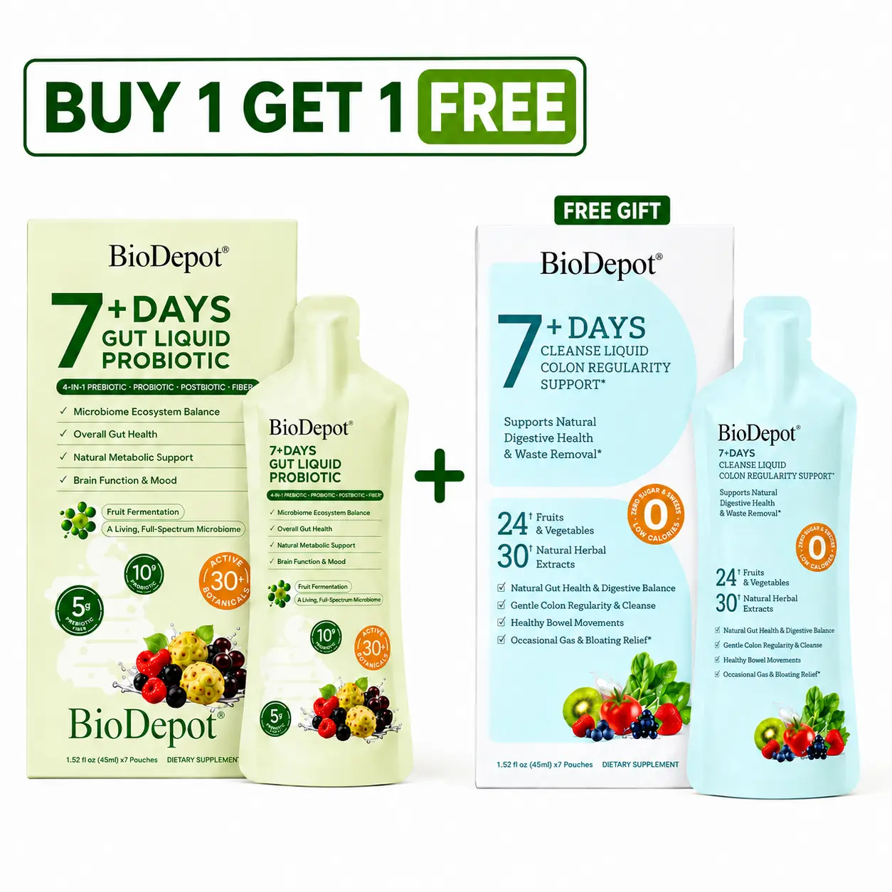 [Buy 1 Get 1 ] BioDepot Probiotics + Prebiotics + Postbiotics Liquid — Supports Digestive Comfort and Helps Relieve Occasional Bloating